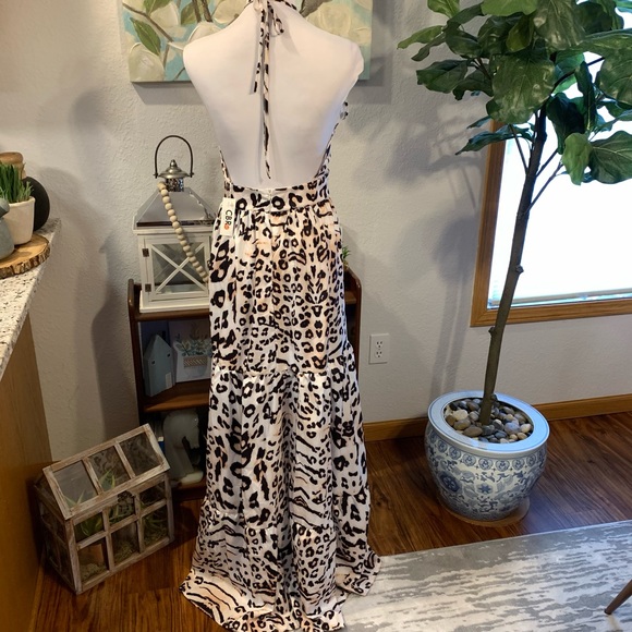 Leopard Backless Ruffle Tiers Halter - Picture 3 of 13